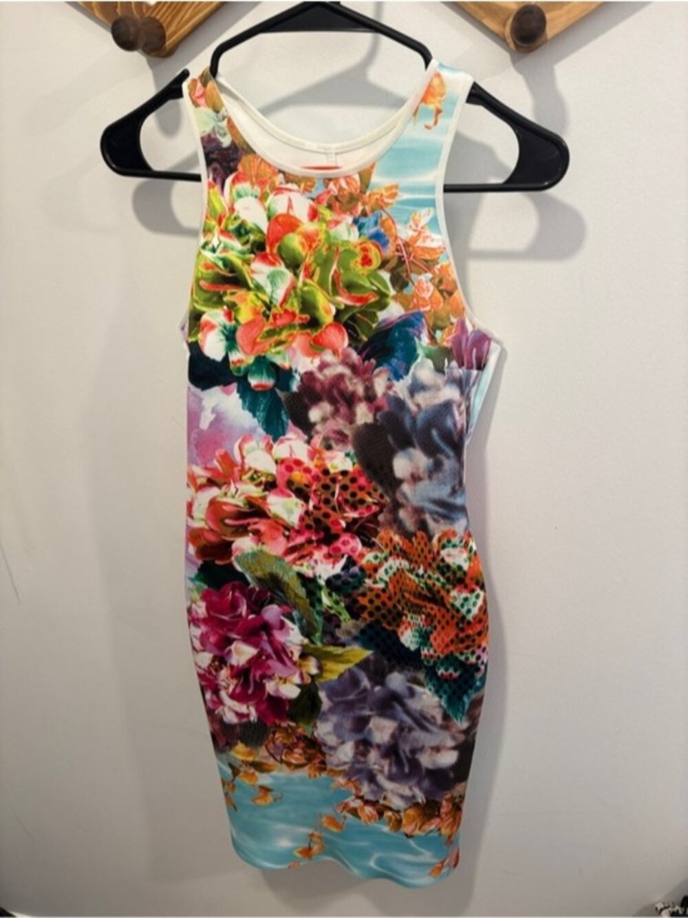 Clover Canyon Pool Flower Neoprene Bodycon Dress